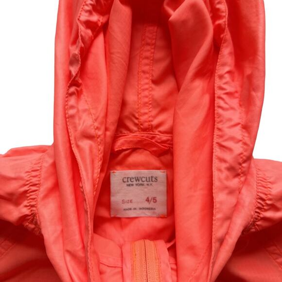 Crewcuts Neon Orange Lightweight Jacket Size 4/5 - Picture 4 of 5